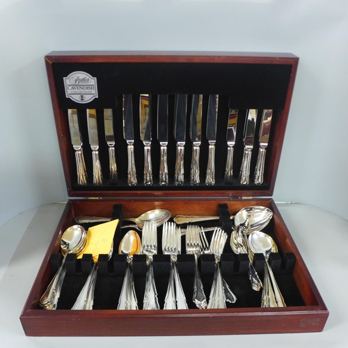 773 - A seventy-six piece canteen of silver plated cutlery, Cavendish pattern