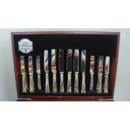 773 - A seventy-six piece canteen of silver plated cutlery, Cavendish pattern