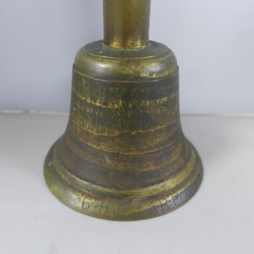 777 - An ARP 1939 Air Raid Wardens brass hand bell