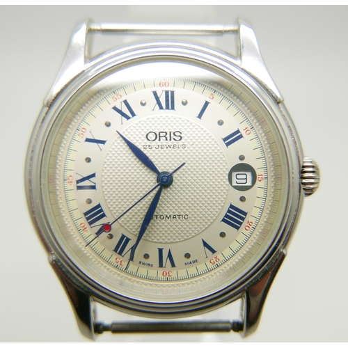 985 - A Gentleman's Oris automatic 25 jewel wristwatch head, 39mm including crown