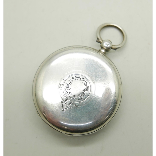 986 - A silver pocket watch, Chester, 1889, the dial marked J.G. Gilchrist