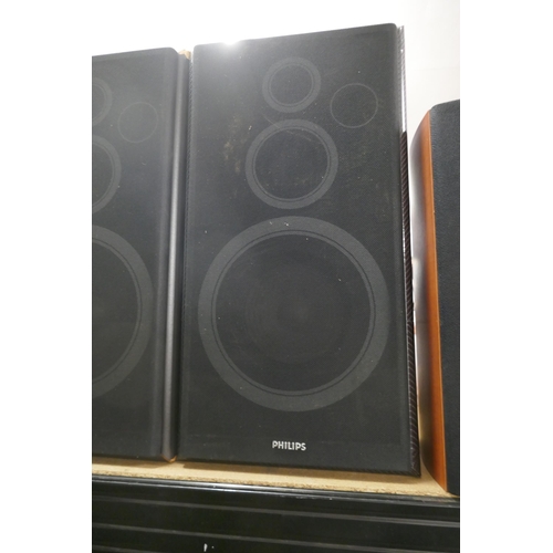 2098 - A pair of Kef 1Q3 SP3500 speakers and a pair of Philips stereo speakers