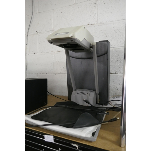 2114 - A Vega 24V 250w max overhead projector with power cable and protective case