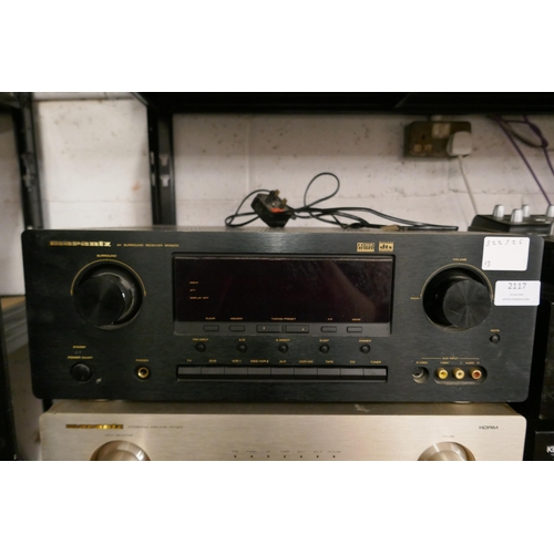 2117 - A quantity of stereo equipment including a Marantz SR5200 AV surround receiver, a Marantz PM7200 int... 