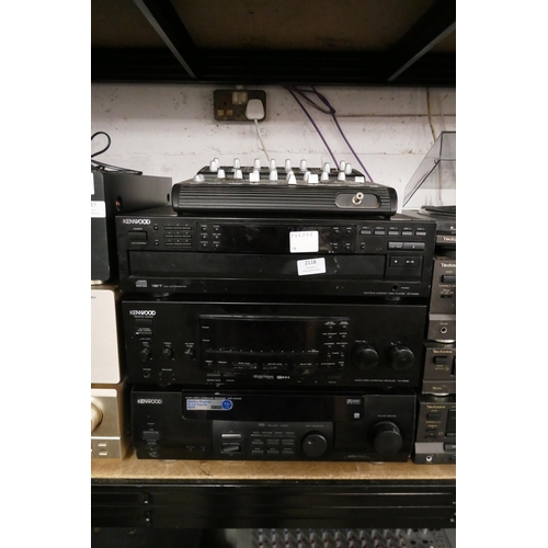 2118 - A quantity of Kenwood stereo equipment including a DP-R4080 multiple compact disc player, A KR-V6080... 