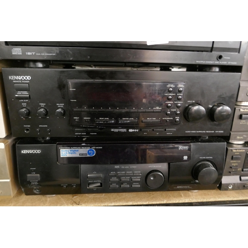 2118 - A quantity of Kenwood stereo equipment including a DP-R4080 multiple compact disc player, A KR-V6080... 