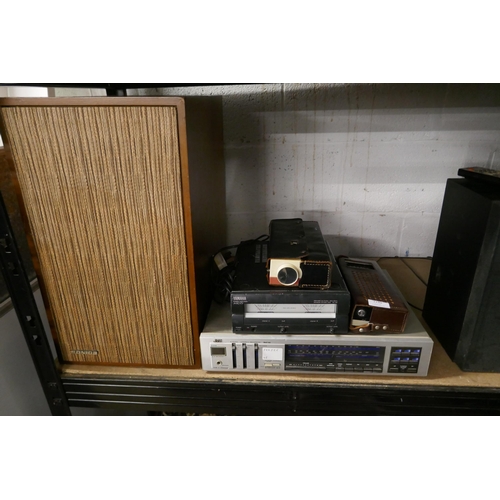 2130 - A quantity of stereo equipment including a Yamaha A1CO power amplifier, a JVC R-K20L stereo receiver... 