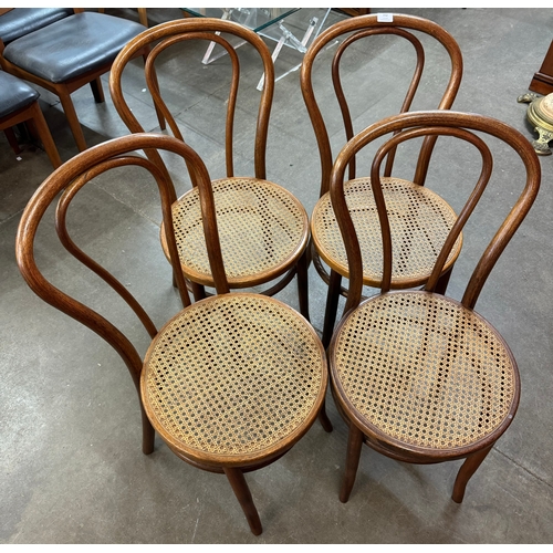 152 - A set of four beech bentwood chairs