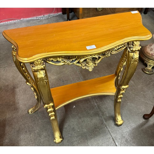 165 - A small French style gilt console table