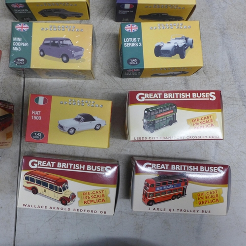 2042 - A collection of die-cast cars - all in boxes including Eddie Stobart, Classic Sports Cars and Great ... 