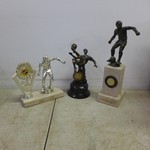 2044 - Two boxes of assorted sports trophies