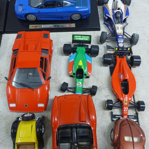 2048 - A collection of model cars - twelve in total including three F1 cars, three Maisto cars - (Jaguar XJ... 