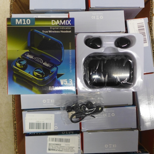 2049 - 20 Damix M10 True Wireless headsets - boxed unused