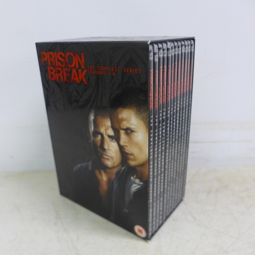 2055 - A quantity of video games and dvds including Prison Break the complete series box set, Rugby 15 for ... 