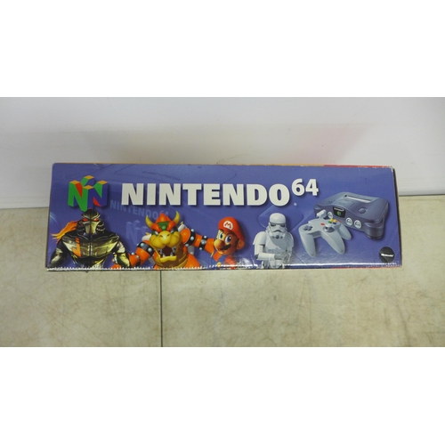 2082 - A boxed Nintendo 64 console in exceptional condition and showing no sign of usage, comes with Ninten... 