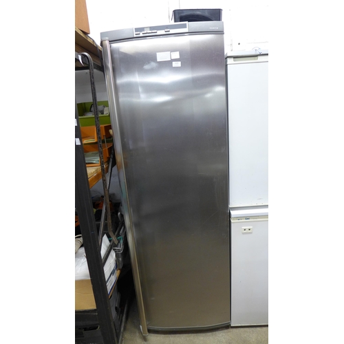 2143 - An AEG Santo brush steel effect tower fridge