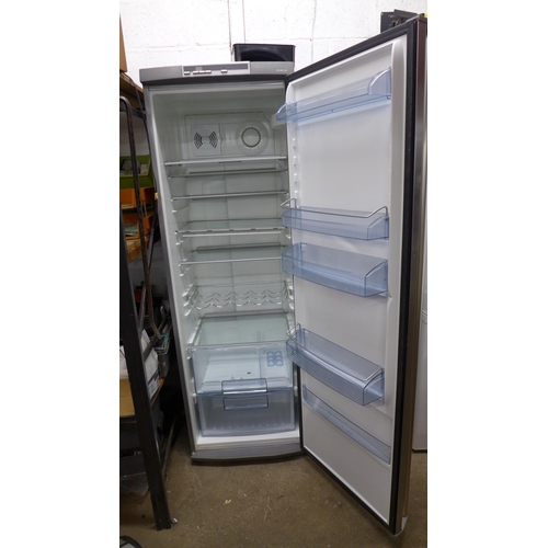 2143 - An AEG Santo brush steel effect tower fridge