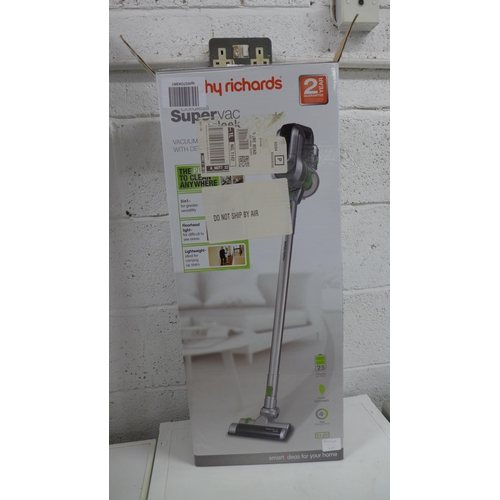 2144 - A Morphy Richards Supervac Sleek 21.6V cordless vacuum cleaner with attachments and charger