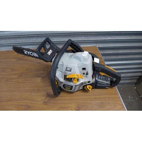 2183 - A Ryobi RCS3840T petrol driven chainsaw and a Ryobi PCN4040 petrol driven chainsaw