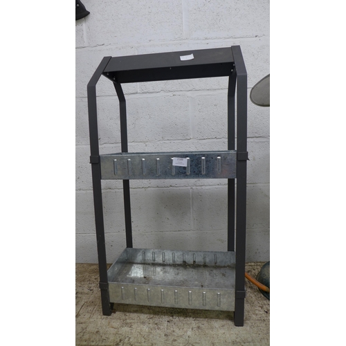 2189 - A 2 tier galvanized plant stand