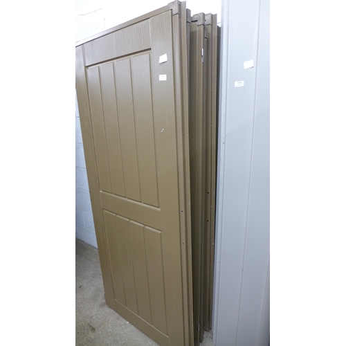 2207 - 3 pairs of brown plastic door panels and 3 extra panels