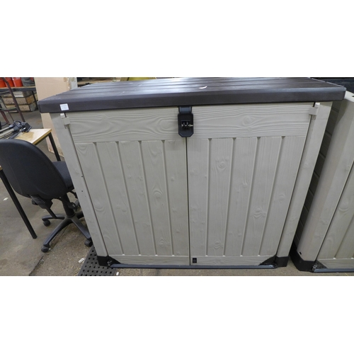 2225 - A plastic Keter Max wheelie bin storage box/storage shed- Unused