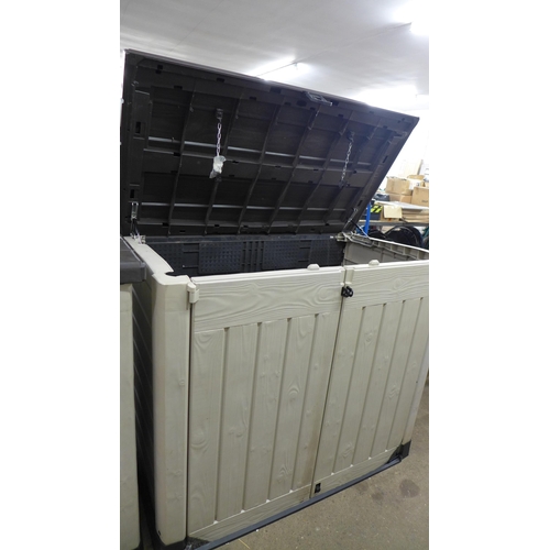 2225 - A plastic Keter Max wheelie bin storage box/storage shed- Unused