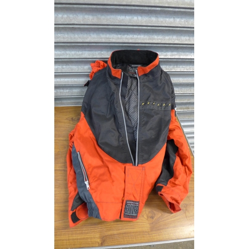 2296 - A ladies size 14 set of Sportex riding leathers, a set of size M Belstaff bikers waterproofs, a Forc... 