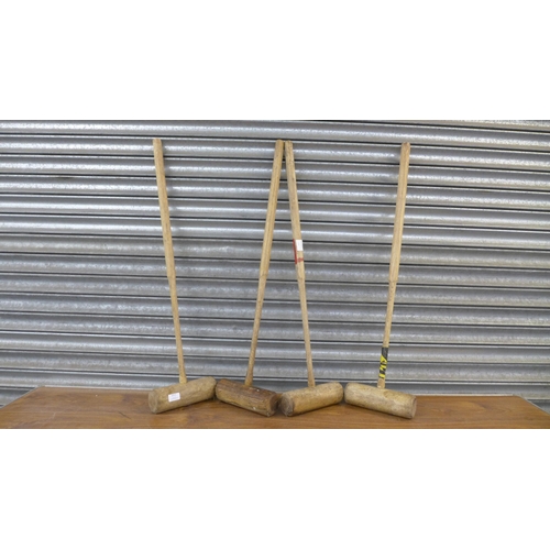 2311 - A set of 4 Jaques croquet mallets