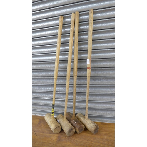 2311 - A set of 4 Jaques croquet mallets