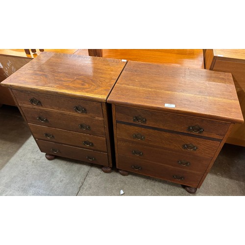 179 - A pair of small Edward VII oak chests of drawers