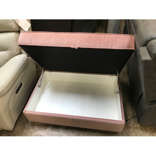 1390 - Pink upholstered storage footstool