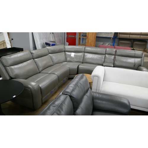 1408 - Paisley Leather Sectional power Recliner, Original RRP £2499.99 + VAT (4202-29) *This lot is subject... 