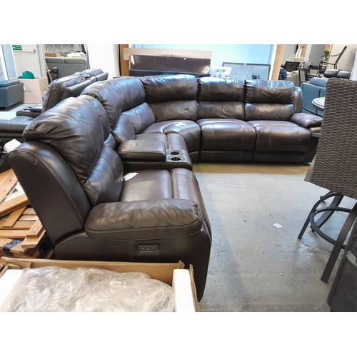 1460 - Dunhill Leather Sofa Brown power Reclining Motion, Original RRP £1833.31 + VAT (4200-36/901) *This l... 