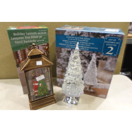 3320 - Tree Water Lamp and Holiday Lantern    - This lot requires a UK adaptor     (327-176,177 )  * This l... 