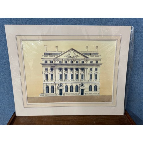 andras-kaldar-four-mounted-architectural-lithograph-prints-the-linen