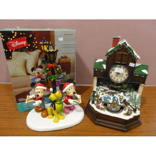 3050 - Festive Musical Cuckoo Clock and Disney Carollers   (327-302,316 )  * This lot is subject to VAT