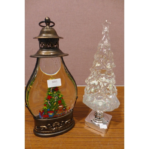 3051 - Tree Water Lamp and Holiday Lantern    (327-319,322 )  * This lot is subject to VAT