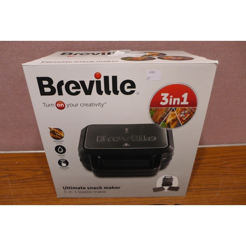 3064 - Breville 3 In 1 Snack Maker   - This lot requires a UK adaptor     (327-297 )  * This lot is subject... 