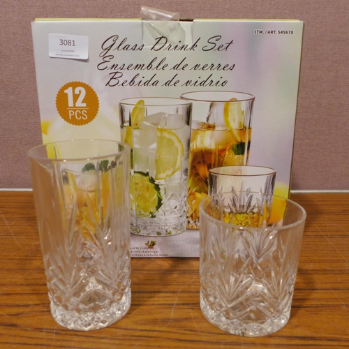 3081 - Glass Drink Set     (327-445 )  * This lot is subject to VAT