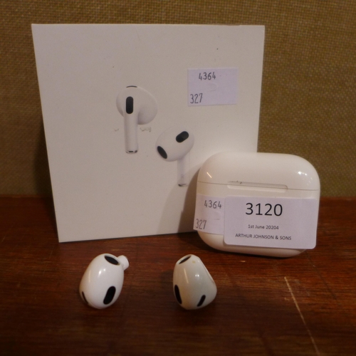 3120 - Apple 3Rd Gen Airpods   - This lot requires a UK adaptor       (327-474 )  * This lot is subject to ... 