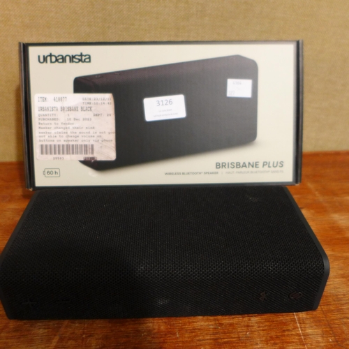 3126 - Urbanista Brisbane Plus Black Wireless Speaker  - This lot requires a UK adaptor     (327-477 )  * T... 