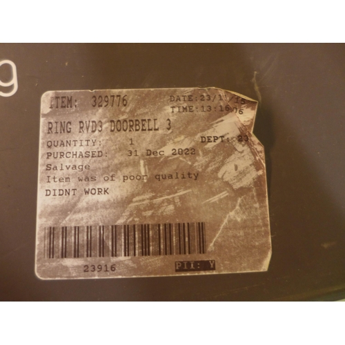 3129 - Ring Video Doorbell 3 - No Chime       (327-468 )  * This lot is subject to VAT