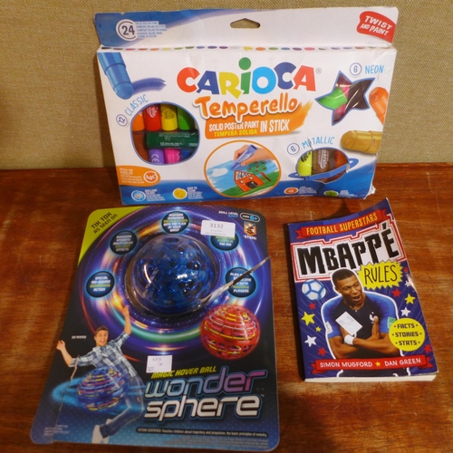 3132 - Wonder Sphere Spinner Ball, Mbappe Book And Carioca Colours      (327-537 )  * This lot is subject t... 