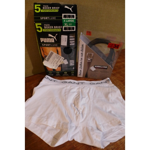 3145 - Pack of Puma boxer Shorts And K/S Reversible Belt * This lot is subject to vat