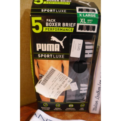 3145 - Pack of Puma boxer Shorts And K/S Reversible Belt * This lot is subject to vat