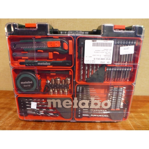 3147 - Metabo Hammer Drill Set With Case, Charger, 2x Batteries And Accessories   - This lot requires a UK ... 