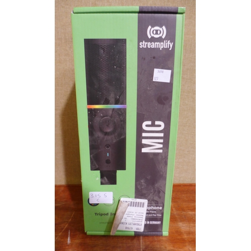 3155C - Streamplify Microphone   - This lot requires a UK adaptor  (327-8,11)  * This lot is subject to VAT