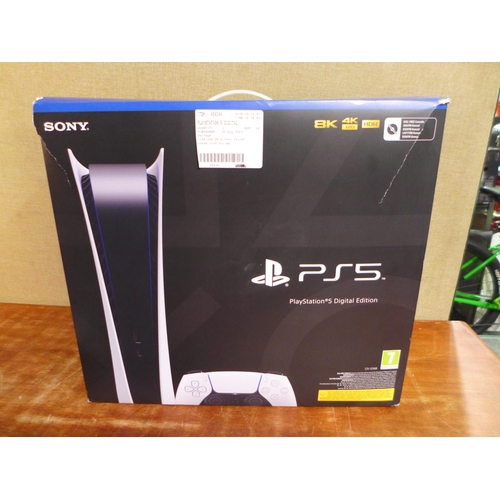 3155H - Playstation 5 Digital Console - 825GB With Box And Controller   - This lot requires a UK adaptor    ... 