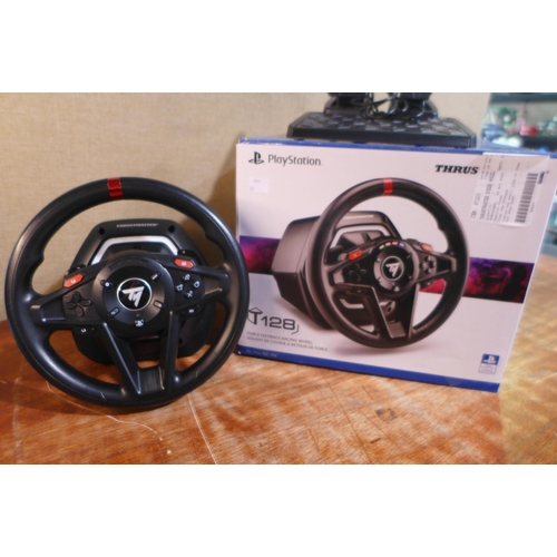 3155I - Playstation Thrustmaster T128 Steering Wheel And Pedals  (327-314 )  * This lot is subject to VAT